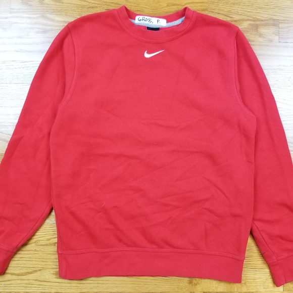 nike oversized swoosh logo crew sweatshirt